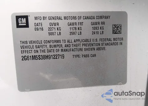 2017 Cadillac Ats z USA, uszkodzony, nr VIN 2G6AM5S38H9122719